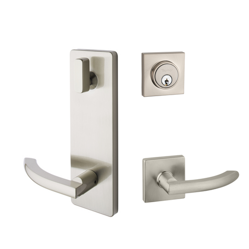 Square Rose Interconnected Lock Satin Nickel