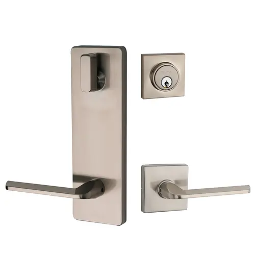 Square Rose Interconnected Lock Satin Nickel