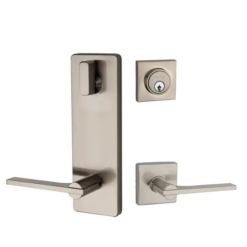 Square Rose Interconnected Lock Satin Nickel