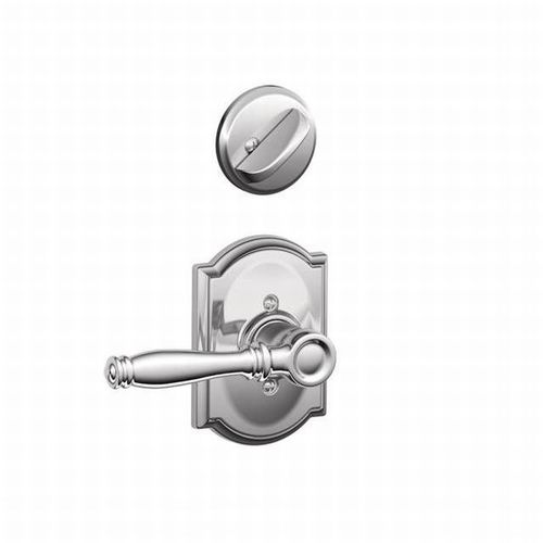 F59 Birmingham Inside Trim Handleset/Entrance Lever Lock with Camelot Trim, Bright Polished Chrome