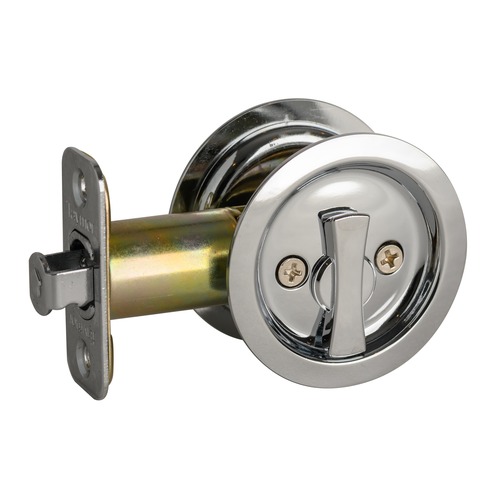 Round Sliding Door Lock Polished Chrome