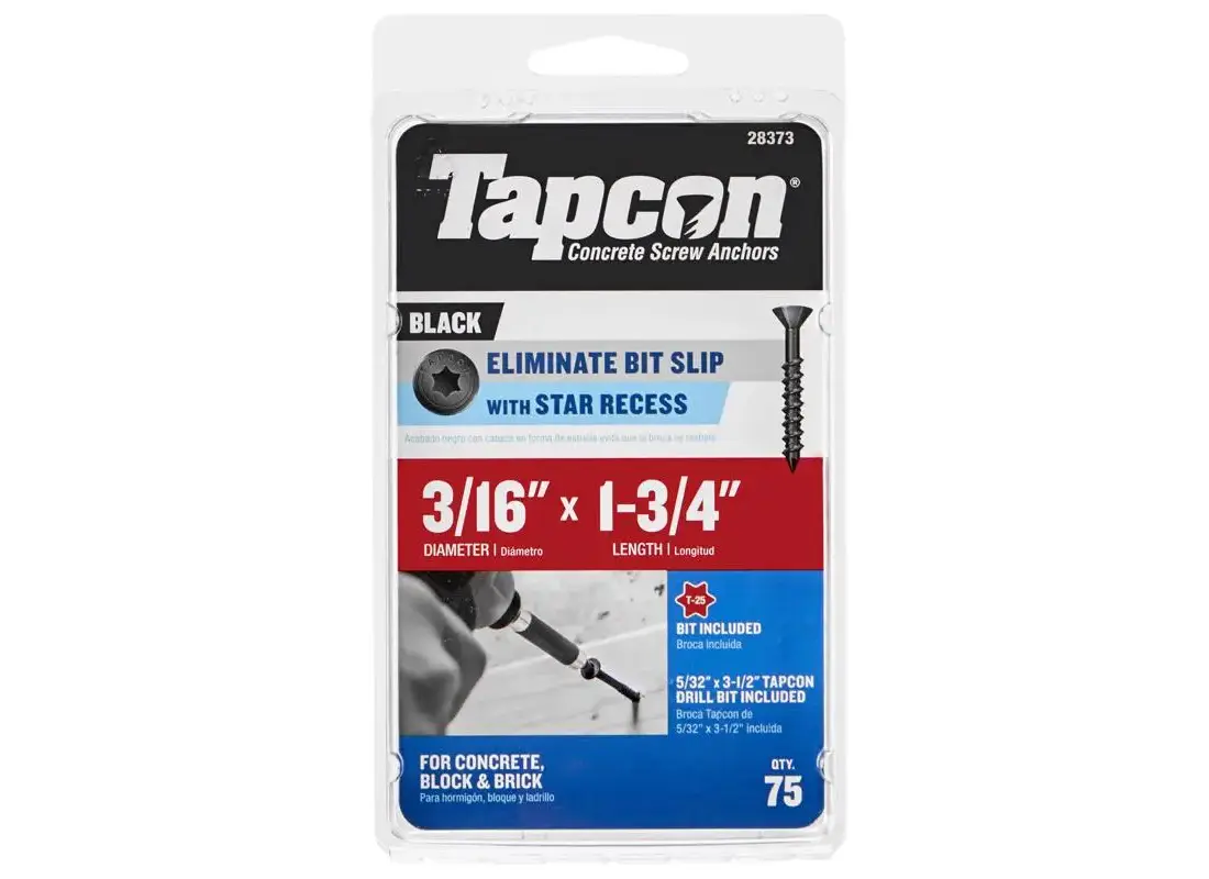 かっちゅん Tapcon 28373 Concrete Screws 3/16