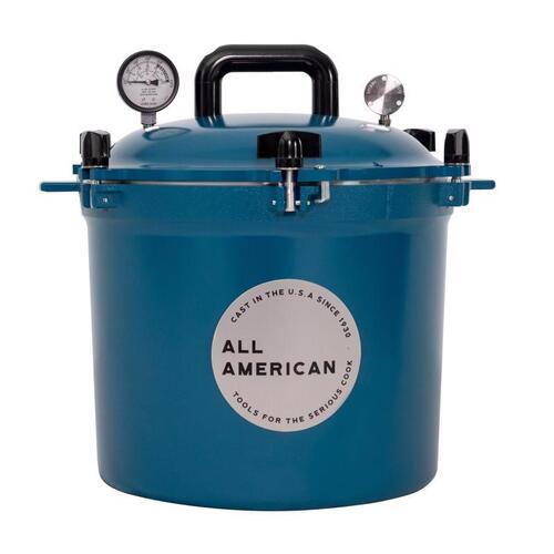 All American 921BL Pressure Canner Aluminum 21.5 qt Blue Blue