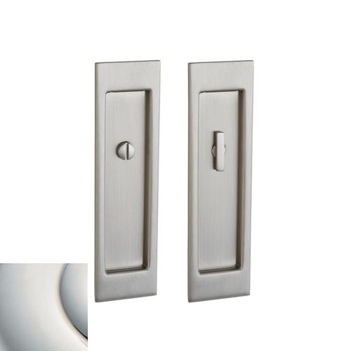 Large Santa Monica Full Dummy Sliding Door Lock Lifetime Bright Nickel Finish