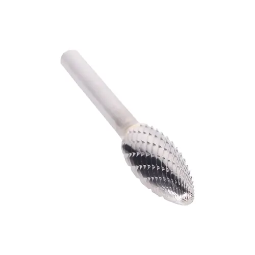 Flame Carbide Bur 1-7/8" Overall 1/8" Shank Uncoated (Bright)
