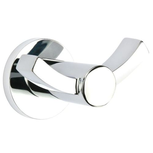 Disk Modern Brass Double Hook, Bright Chrome Finish