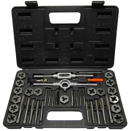 Carbon Steel Tap and Die Set with Hex Die Uncoated (Bright)