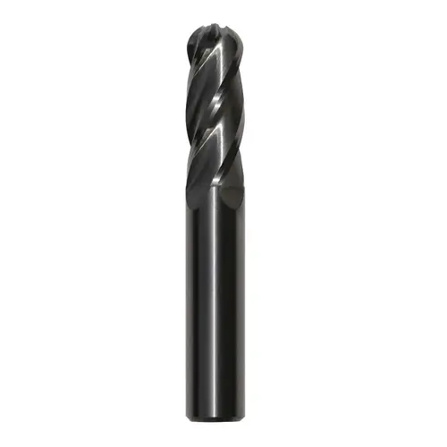 1/8" Carbide 4 Flute Single End Ball End Mill 1/8" Size 1/2" Flute 1/8" Mill Uncoated (Bright)