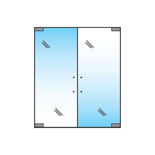 Bohle-Portals BA5216709 ALVA E2 - Dual-Swing Door Opening - ADA, HO105 - Polished Stainless