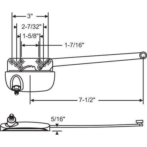 Single Arm Ellipse Casement Op ELLIPSE HOUSING