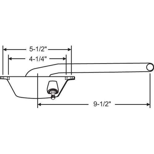 Casement Operator 9-1/2 Arm White Bronze Handle Included Left Hand