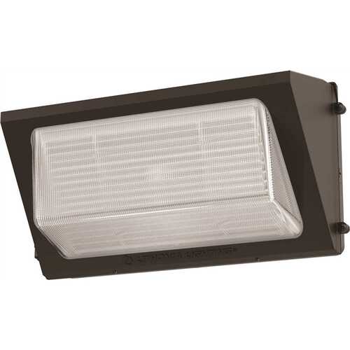 Contractor Select TWR1 250- Watt Equivalent Integrated LED Dark Bronze Wall Pack Light, Adjustable Lumens and CCT