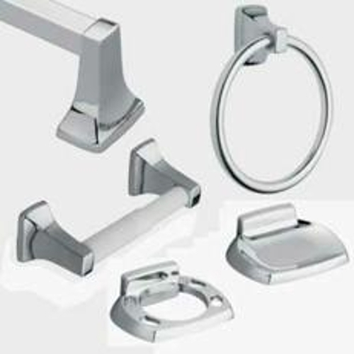 Donner Series Towel Ring, 6-1/4 in Dia Ring, 22 lb, Aluminum/Zinc, Chrome, Screw Mounting