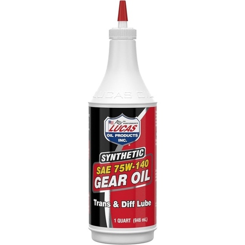 Lucas Oil Products 10121 Synthetic SAE 75W-140 Gear Oil Tran & Diff Lube - 1 Qt Bottle