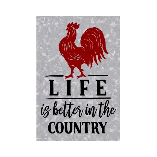 HEADWIND CONSUMER PRODUCTS 860-3007 Metal "Life is Better in the Country" Sign, Indoor/Outdoor Use