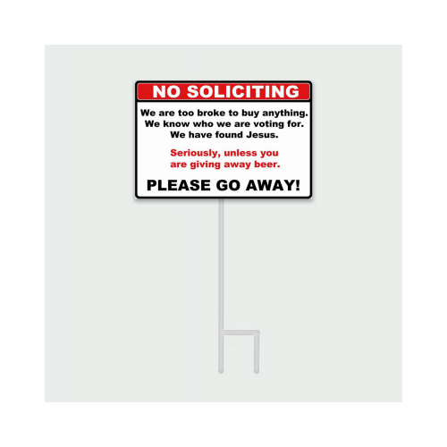 HEADWIND CONSUMER PRODUCTS 860-3035-XCP8 No Soliciting MTL Sign - pack of 8