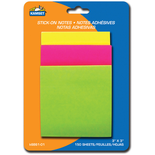 Symak Sales Co, Inc UC1277 3" x 3" Sticky Notes 150 Sheets