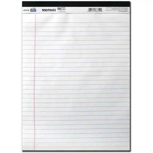 8.5" x 11" White Legal Pad - pack of 12