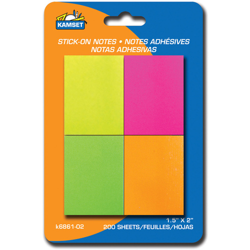 Symak Sales Co, Inc K6861-02 1.5" x 2" Sticky Notes 200 Sheets