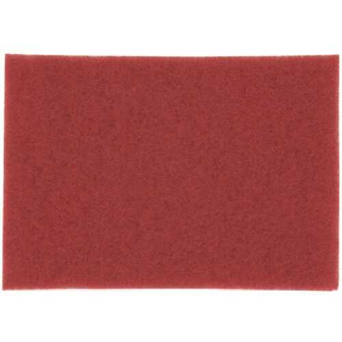 20 in. x 14 in. Red Floor Buffer Pad