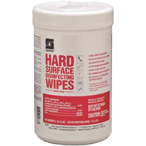 Lemon Scent Hard Surface Disinfecting Wipes White