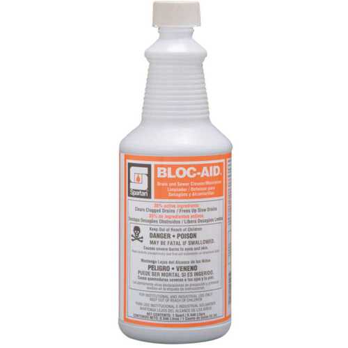 Bloc-Aid 1 Quart Drain Cleaner Red - pack of 12