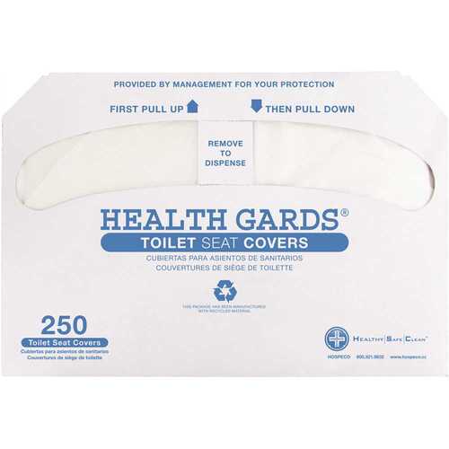 Health Gards HG-5000 White Half-Fold Toilet Seat Covers (250 Sheets per Pack )