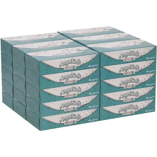 Angel Soft Professional Series 48580 2-Ply White Premium Facial Tissue Flat Box - pack of 30