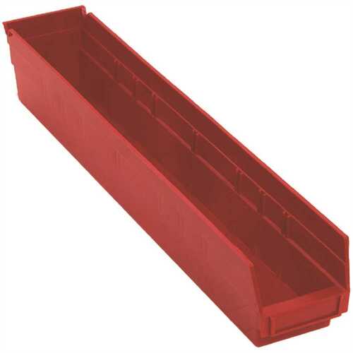 QUANTUM STORAGE SYSTEMS QSB105RDCS 4 In Red Shelf Bin 23-5/8 X 4-1/8 X 4 In