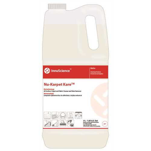 INNUSCIENCE 16488 NU-KARPET KARE IS A BIOTECHNOLOGY-BASED CLEANER, STAIN REMOVER AND ODOUR CONTROL FOR CARPETS AND FABRICS, 4LITERS