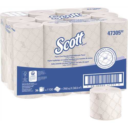 SCOTT 47305 Pro Paper Core High Capacity Bath Tissue, 2-Ply, White, , 1,100 Sheets/Roll - pack of 36