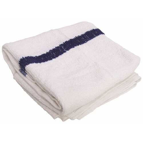 GANESH MILLS IE203B Oxford Stripe 22 in. x 44 in. 5.75 lbs. Blue Center Pool Collection Towels (120 Per Bale) - pack of 120