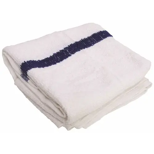 Oxford Stripe 22 in. x 44 in. 5.75 lbs. Blue Center Pool Collection Towels (120 Per Bale) - pack of 120