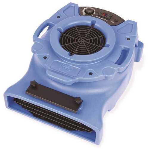 B-Air BA-VL-25-BL 1/4 HP Low Profile Blue Air Mover Blower Fan for Water Damage Restoration Carpet Dryer Floor