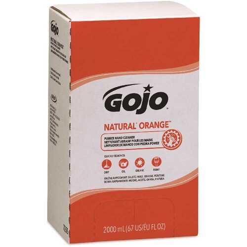 GOJO 7255-04 NATURAL ORANGE Pumice Hand Cleaner, 2000 mL Quick Acting Lotion with Pumice Refill for PRO TDX Dispenser White