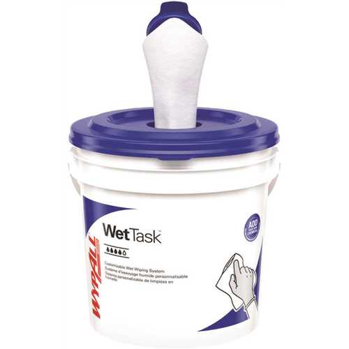 WypAll 06411 WetTask System Prep Wipers for Bleach, Disinfectants and Sanitizers (, 90 Sheets/Roll) White