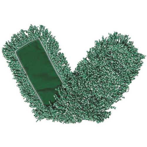 36 in. Green Microfiber Loop Dust Mop Head