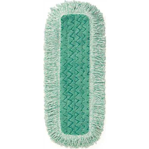 18 in. Hygen Microfiber Dust Mop Pad with Fringe Green