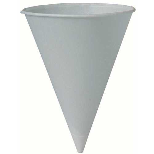 SOLO INC SOL4BR-2050 4 oz. Single-Use Paper Cone Cup White