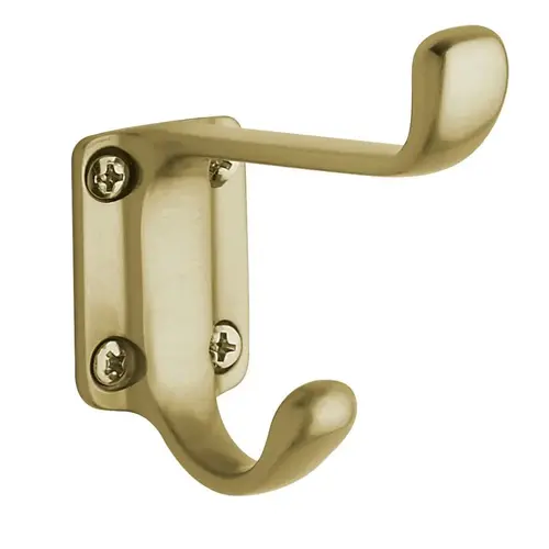 Costume Hook Satin Brass with Brown Finish