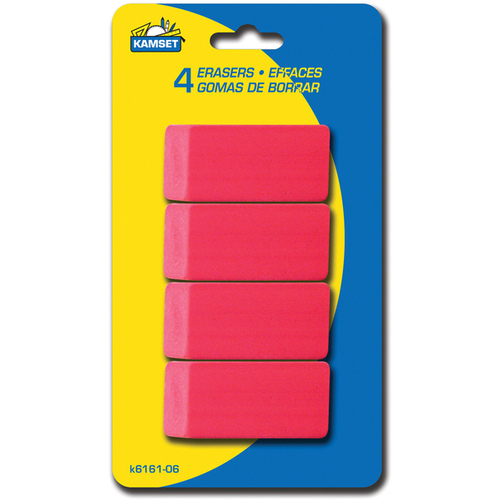 Pink Pencil Erasers pack of 4