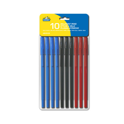 Symak Sales Co, Inc K6049-09 Ballpoint Pens Blue, Black, Red pack of 10