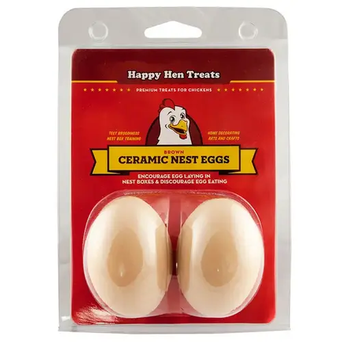 Happy Hen Treats 089-17055 Happy Hen Ceramic Nest Eggs (Brown)