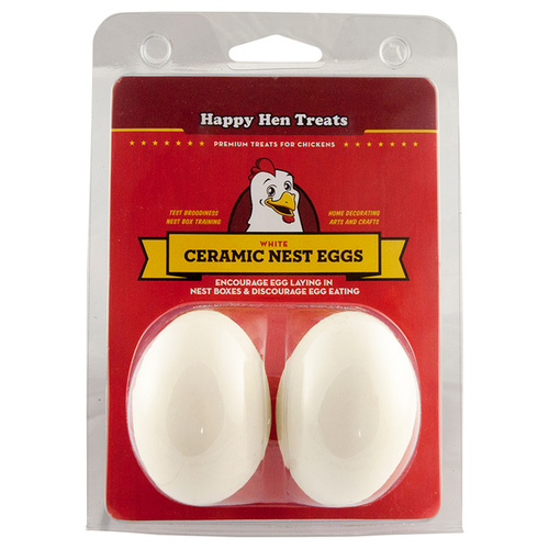 Happy Hen Ceramic Nest Eggs (White)