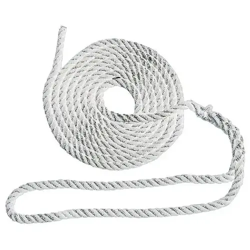 T-H Marine Supplies LLC CO-52821-DP Dock Line Pre-Splice White Nylon - 3/8" x 25'