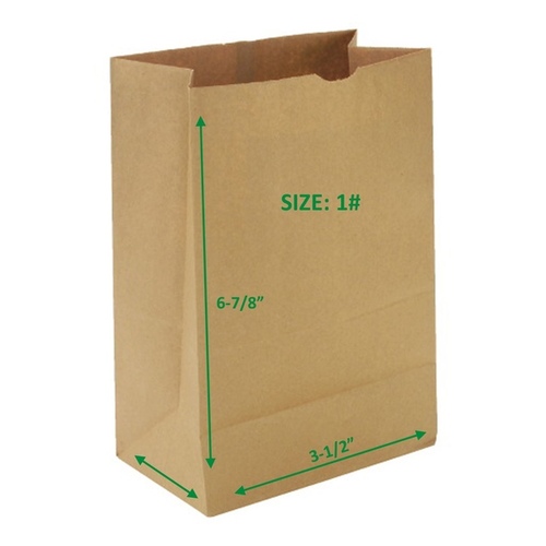 Paper Bag 1# 30-lbs Brown pack of 500