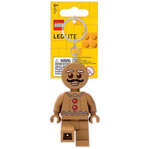 Lego KE182 Keychain w/LED Light Classic Plastic Brown Gingerbread Man Brown