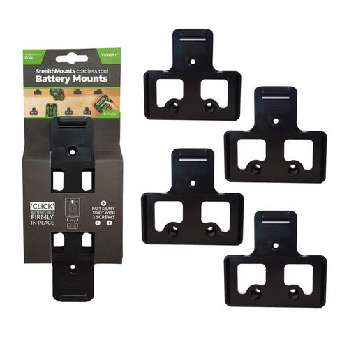 StealthMounts BM-EG56-BLK-4 Holder Ego Black ABS Battery Mounts Black