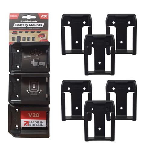 StealthMounts BM-CM20-BLK-6 Holder Craftsman Black ABS Battery Mount Black