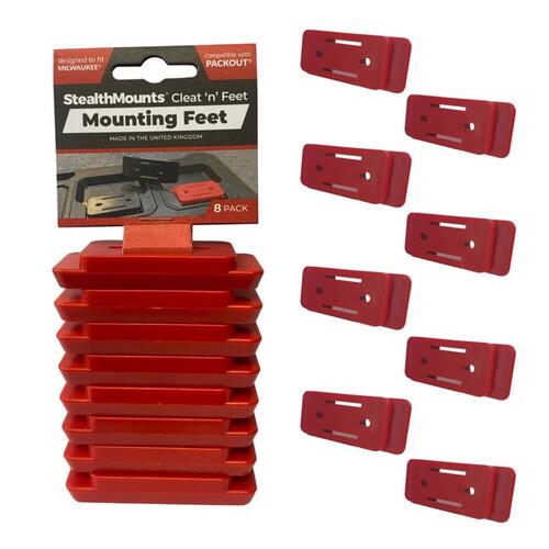 StealthMounts PAC-F-02-8 Tool Organizer Milwaukee Packout Red ABS Mounting Feet Red